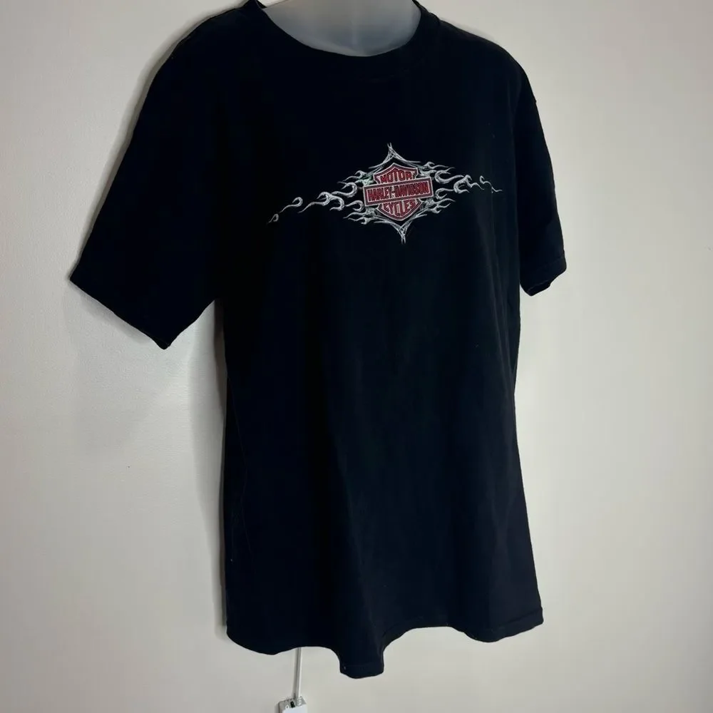 Harley Davidson Springfield Ohio Graphic T Shirt black fire flames size large